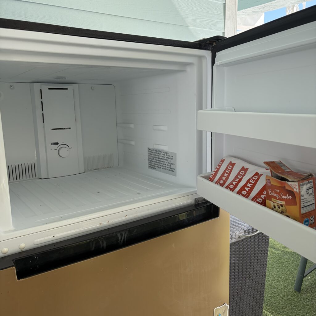Clean vacation rental freezer after housekeeping service in Marathon, Florida Keys
