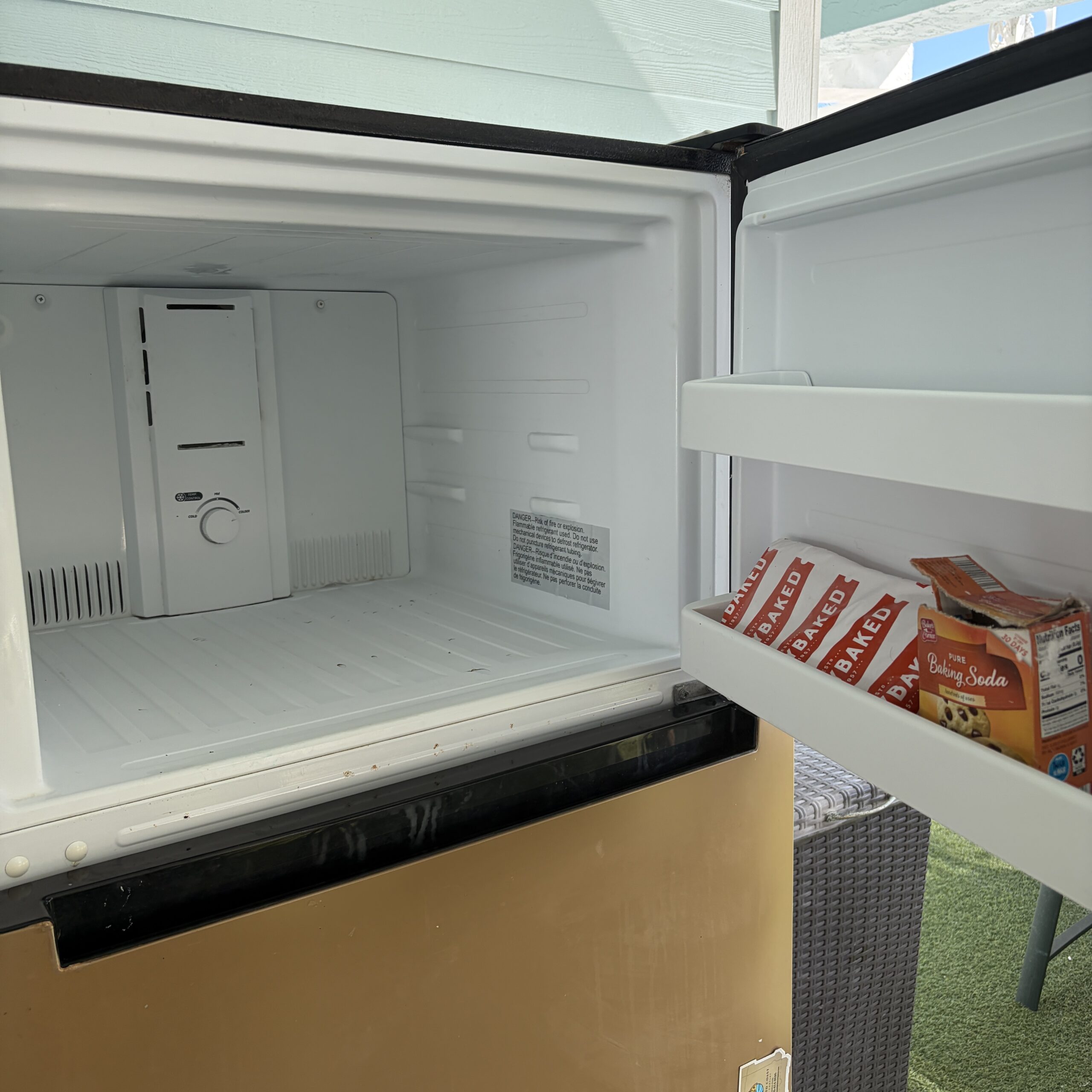 Clean vacation rental freezer after housekeeping service in Marathon, Florida Keys